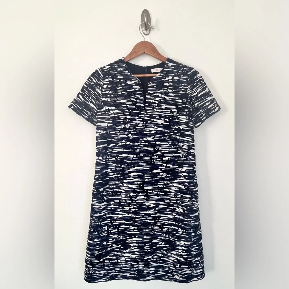 Tory Burch Dina Navy Space Dyed Cutout Dress Size 6 Excellent Condition